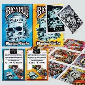 Club Tattoo Bicycle Playing Cards Set - Blue & Orange